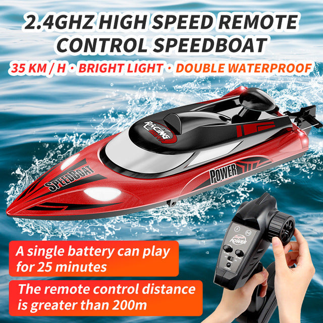 RC Boat HJ810 2.4G 4CH 180° Flip Waterproof 40Km/h High Speed RC Speedboat Toy