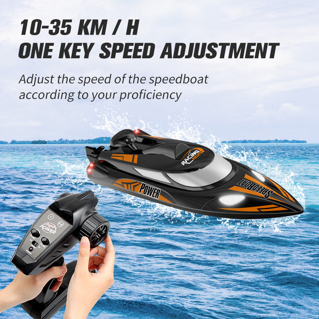 RC Boat HJ810 2.4G 4CH 180° Flip Waterproof 40Km/h High Speed RC Speedboat Toy