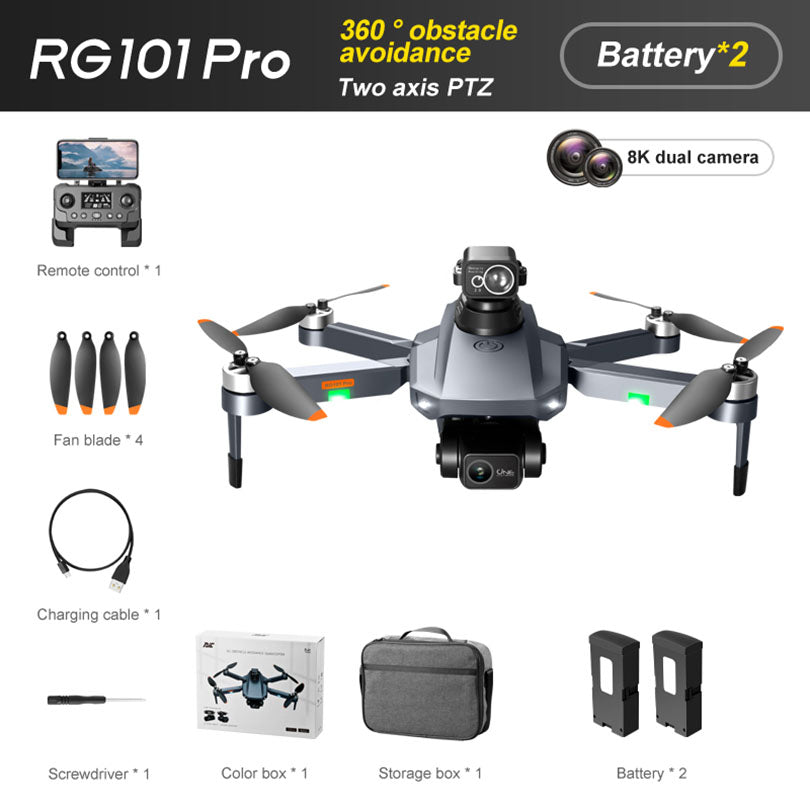 RC Drone RG101 PRO 2-Axis Gimbal Obstacle Avoidance 8K Brushless Quadcopter