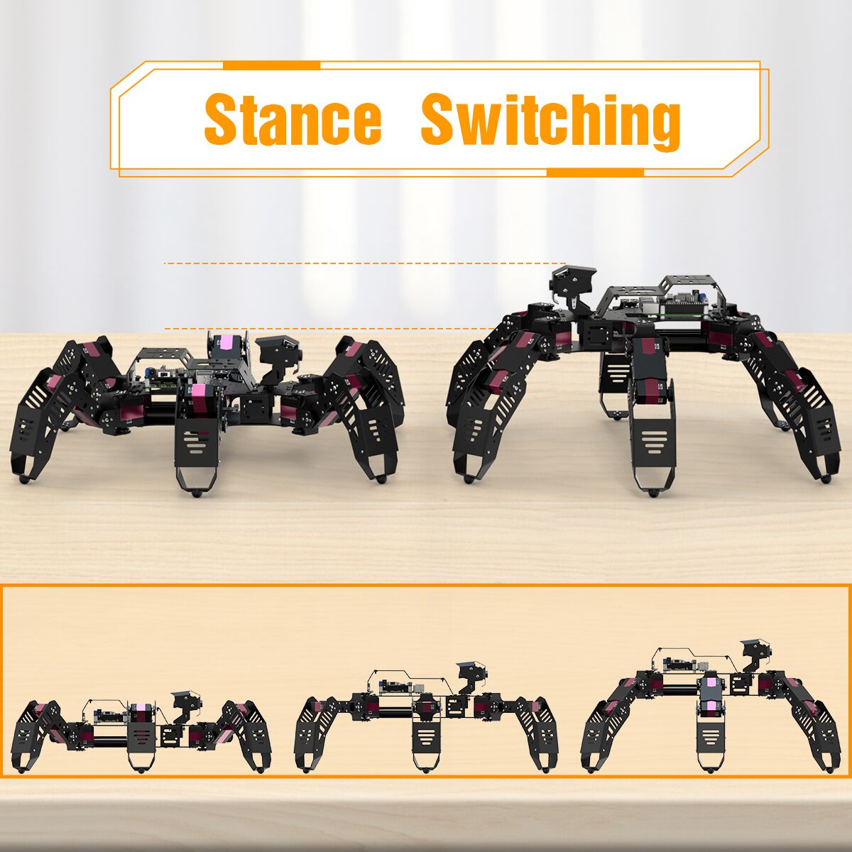 Hiwonder STEM Education Python Programming AI Intelligent Visual Hexapod Robot Powered by Raspberry Pi  4B 4GB