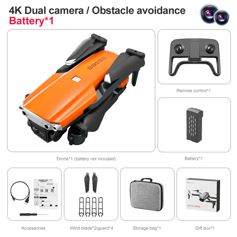 RC Drone S9000 Large Size Folding Drone 4k ESC Camera Hd Obstacle Avoidance Quadcopter