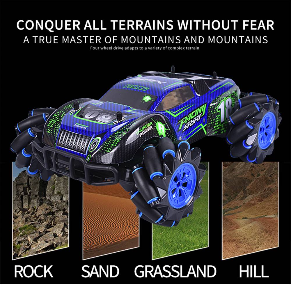 RC tank 4WD can fire water bombs drift horizontal movement rotating toys