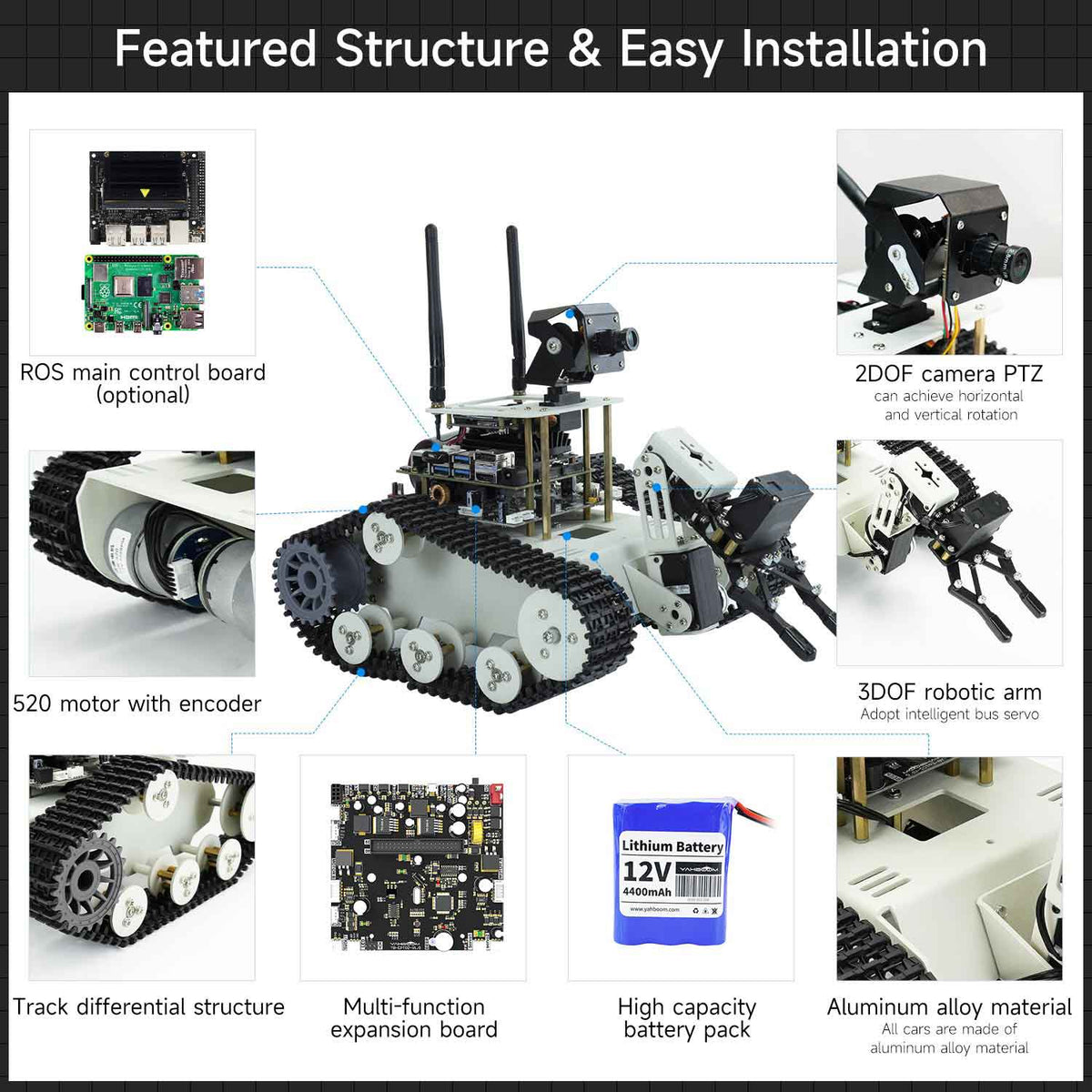 Yahboom Transbot SE ROS Robot Car STEM Education Python Programming Ro