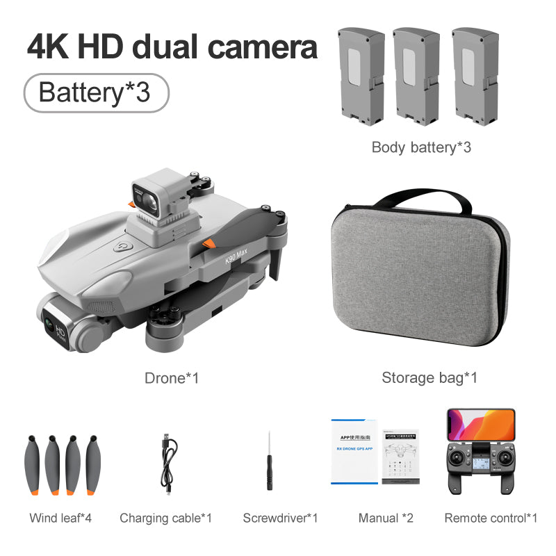 RC Drone K90 Max 4K Obstacle Avoidance Brushless Quadcopter