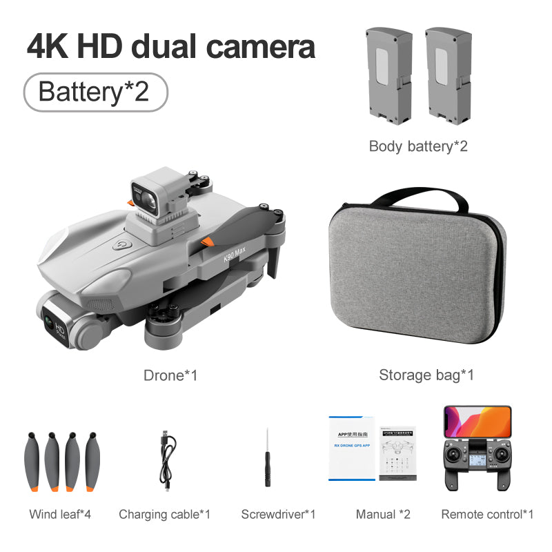RC Drone K90 Max 4K Obstacle Avoidance Brushless Quadcopter