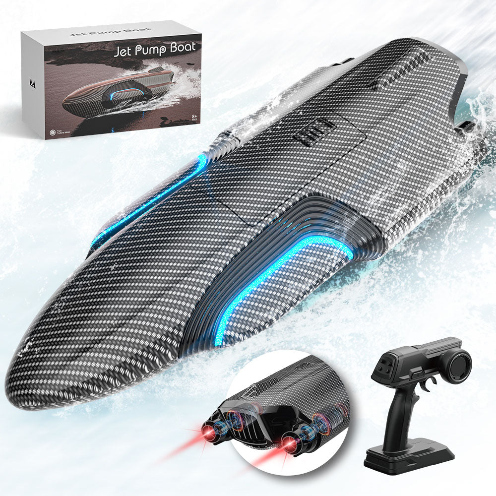 RC Boat High Speed Twin Turbo Motor 2.4G With LED Light Water Cooling System Auto Flip Toy Boat