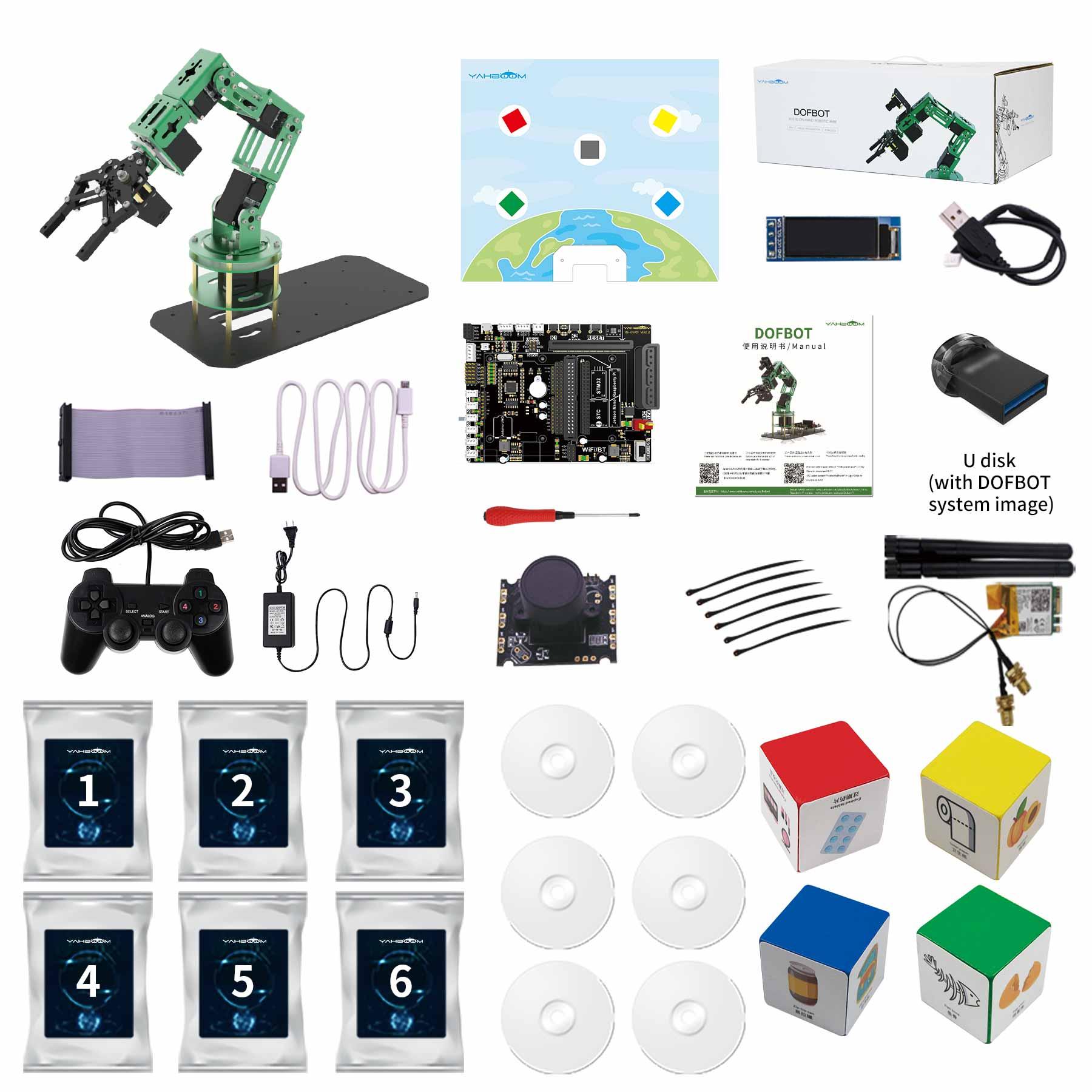 Yahboom DOFBOT AI Vision Robotic Arm ROS STEM Education Python Programming Robot for Jetson NANO 4GB(B01/SUB)