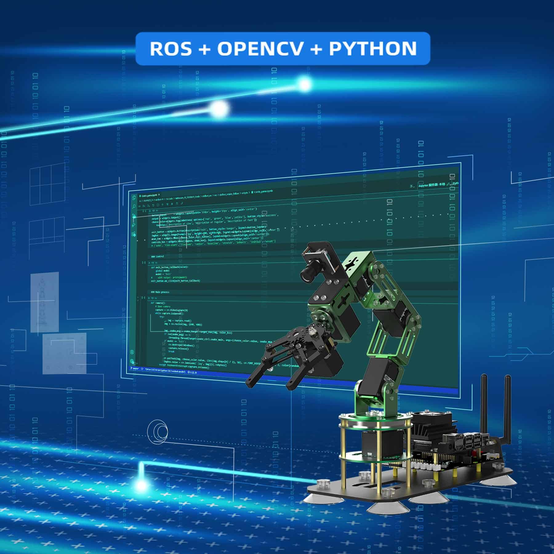 Yahboom DOFBOT AI Vision Robotic Arm ROS STEM Education Python Programming Robot for Jetson NANO 4GB(B01/SUB)