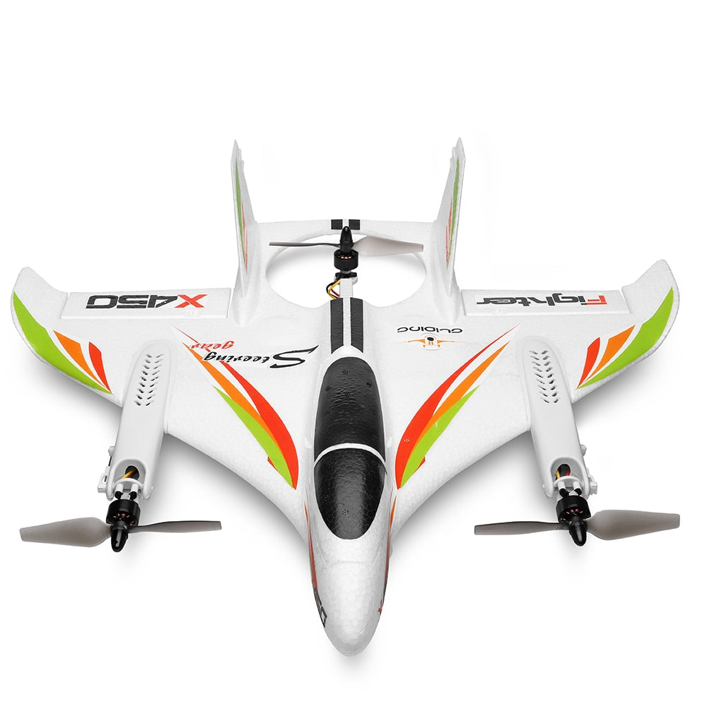 RC Airplane WLtoys X450 2.4G 6CH 3D/6G Brushless Motor Vertical Take-Off LED Light RC Glider Toys