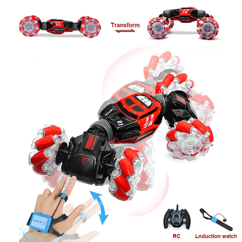 4WD RC Stunt Car Watch Control Gesture Induction Deformable RC Drift Car Toy 