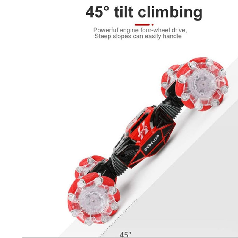 4WD RC Stunt Car Watch Control Gesture Induction Deformable RC Drift Car Toy 