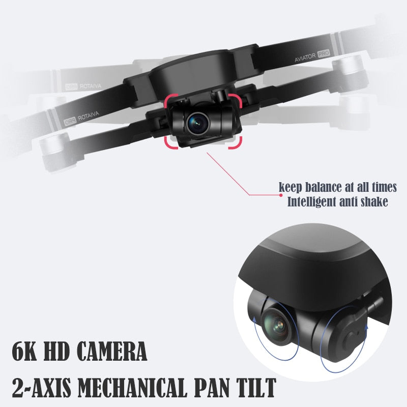 Drone Wide-Angle Camera 5G GPS WIFI Transmission Two-Axis PTZ Brushless Motor RC Distance 1KM