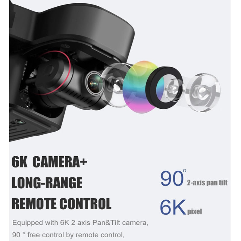 Drone Wide-Angle Camera 5G GPS WIFI Transmission Two-Axis PTZ Brushless Motor RC Distance 1KM