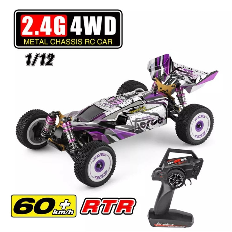 RC Car High Speed Brushless Motor 1:12 4WD Metal Chassis Off-road Drift CarWLtoys 124019 RC Car High Speed 60km/h 4WD 1:12 Metal Chassis 550 Brushed Motor Off-Road Climbing Drift Car Toys