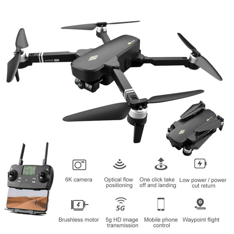 Drone Wide-Angle Camera 5G GPS WIFI Transmission Two-Axis PTZ Brushless Motor RC Distance 1KM